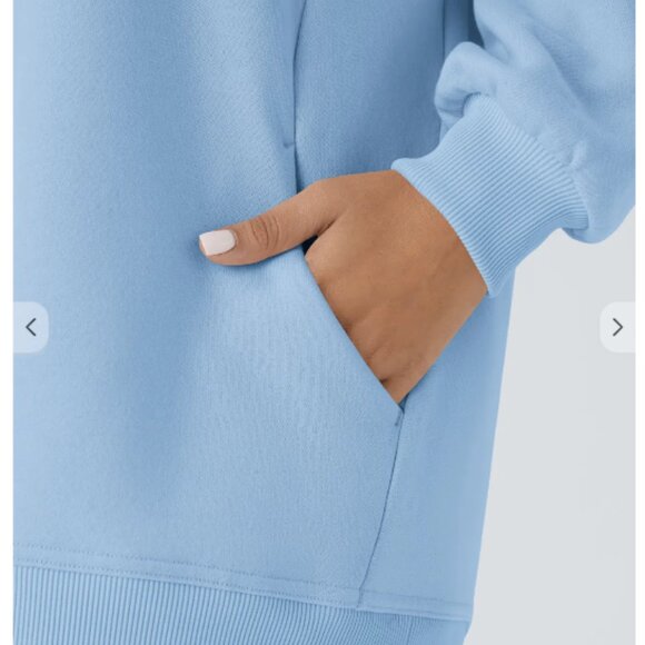 NWT Halara Oversize Fleece Casual Sweatshirt - Medium Blue - Picture 3 of 8